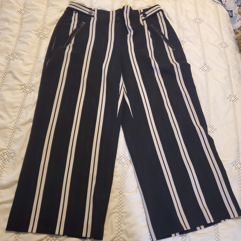 Karl Lagerfeld Monochrome Striped Trousers